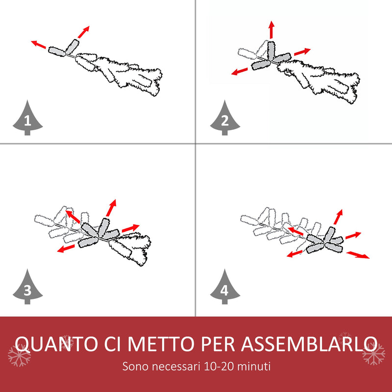 Albero di Natale Artificiale 90 cm 90 Rami con Luci LED e Fibre Ottiche Colorate Bianco