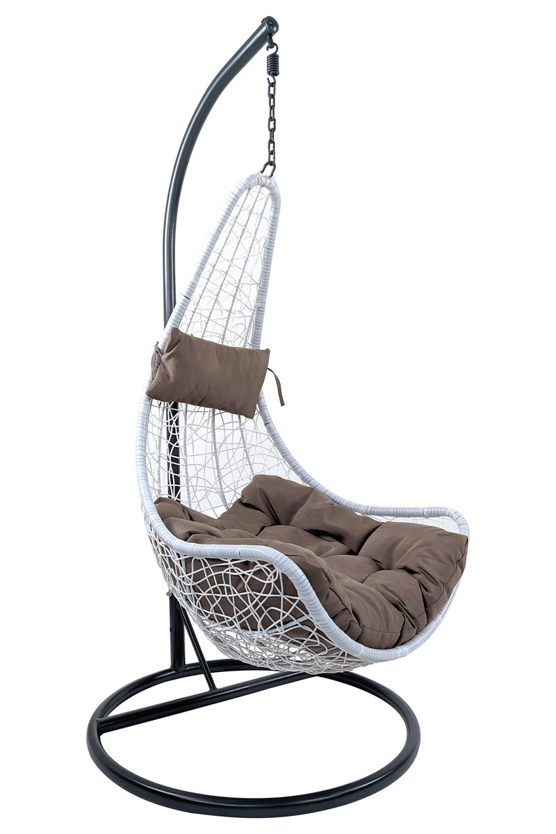 Amaca Dondolina da Giardino Ø85x195 cm in Wicker Bianco