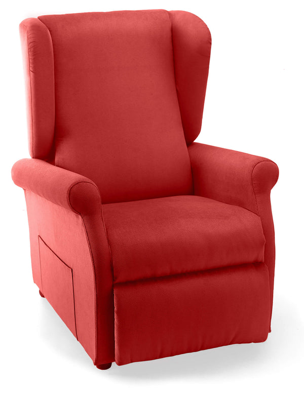 Poltrona Alzapersona Elettrica 2 Motori 75x107x84 cm in Tessuto Dispositivo Medico 1 Rosso prezzo
