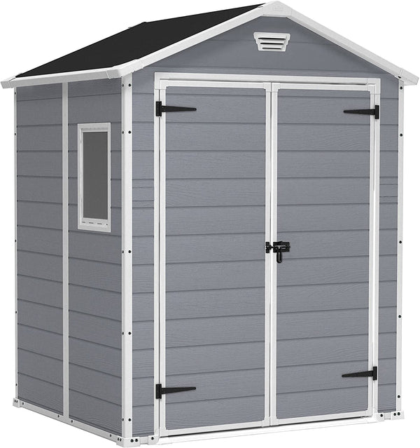 Casetta da Giardino Porta Attrezzi 185x152x226 cmin Resina Effetto Legno Keter Manor 6x5 Grigia sconto