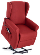 Poltrona Alzapersona Elettrica 2 Motori in Tessuto Vittoria Rossa