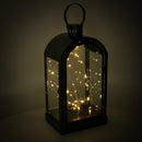 Lanterna con Led in Metallo nero cm 20,2x15,2xh38,5/46