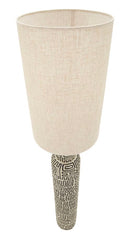Lampada da Terra Nairobi Ø30x145 cm in Resina e Ferro e Tessuto Nero e Bianco      