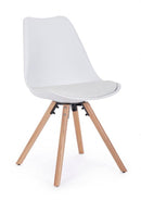 Set 4 Sedie 54x49x83,5 cm in Similpelle Bianco