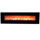 Camino Elettrico da Parete 182,5x55x13,9 cm 1500W Effetto Fiamma Sined Pordoi Nero
