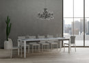 Tavolo Allungabile 180-284x90x80 cm Impero Iron Bianco Frassino