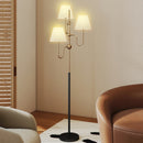 Lampada da Terra Alta con 3 Punti Luce Attacco E27 e Interruttore a Pedale 54x54x165 cm Base in Metallo Oro  