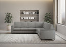 Divano Angolare 7 Posti 286x286x85 cm Marrak in Tessuto Grigio