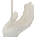 Lampada da Tavolo Life Ø35x93 cm in Resina e Ferro e Tessuto Bianco      