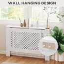 Copritermosifoni a Griglia Incrociata 136-200x21,5x91,7 cm con Lunghezza Regolabile in MDF Bianco      