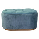 Pouf Contenitore 82x42xh41 cm in Tessuto Velluto Verde Salvia
