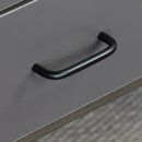 Libreria 8 vani 2 cassetti 1 anta 140x195x35 cm in legno effetto olmo scuro e grigio