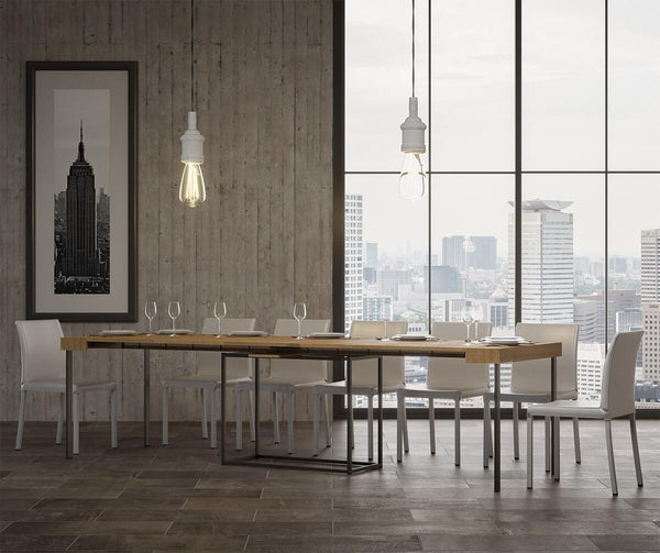 online Consolle Allungabile in Legno e Ferro H77x40x90/300cm Itamoby Nordica Quercia Classica