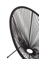 Poltrona da Giardino 72x78x89 cm in Acciaio e Corda Parker Nero