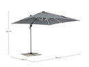 Ombrellone da Giardino Decentrato 3x3x2,65h m Ines Grigio Scuro con Led 