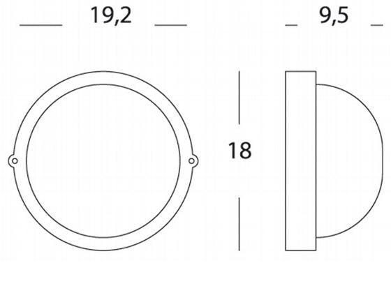 Lampada Plafoniera Tonda Piccola Colore Bianco per Esterno Linea Industriale Sovil