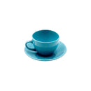Set 6 Tazze da The con Piattino Ø9,5xh7 cm in Gres Porcellanato Romeo Turchese