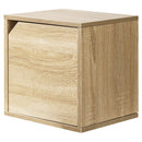 Mensola Cubo con 1 Anta da Parete Scaffale Montaggio Muro Quercia Design Moderno