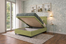 Letto Singolo Contenitore Imbottito Microfibra Tè Verde BoxMax Testata Vertical Varie Misure
