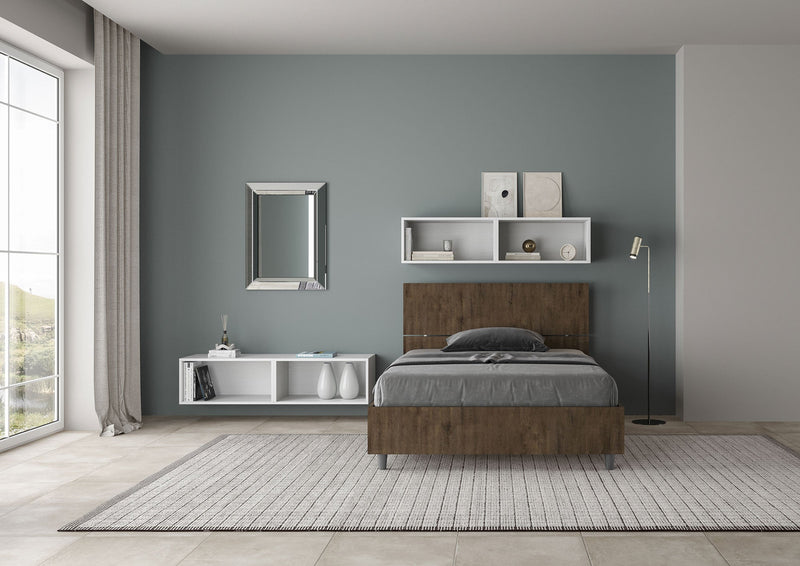 Letto 1 Piazza E Mezzo Demas Testata Inclinata  Noce Varie Misure