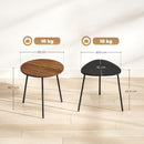 Set 2 Tavolini da Salotto Impilabili con Telaio in Metallo Noce e Nero      
