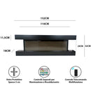 Camino Elettrico da Parete o Incasso Alaro Ultra+ 152x18x52 cm Effetto Fiamma Telecomando in MDF Nero