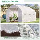 Serra a Tunnel Anti-UV 4x2x2 m con 6 Finestre a Rete e Ingresso Arrotolabile in Metallo e PE Bianco      