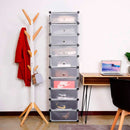 Scarpiera Modulare 10 Scomparti 39x35x170 cm in PVC Nero e Bianco