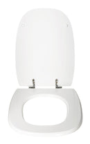 Copriwater Universale 35,5x44,3 cm in MDF Cerniere in Metallo Cromato Square Bianco Lucido