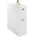 Mobiletto Salvaspazio Bagno Mobile in Legno MDF Bianco con Cassetti 48x16x58cm