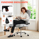 Sedia Ergonomica da Ufficio68x69x118 cm Schienale Alto e Braccioli Ribaltabili in VellutoBianco Crema      