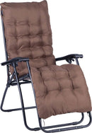 Sedia da Giardino Gravità Zero Reclinabile e Pieghevole in Acciaio e Tessuto Oxford Marrone