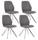 Set 4 Sedie 44x62x88h cm Maxwell Pu Grigio 