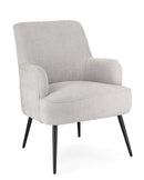 Poltrona Soggiorno 60x67x79 cm Adeline in Tessuto Grigio Chiaro