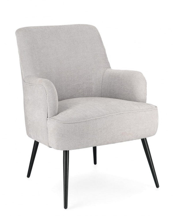 Poltrona Soggiorno 60x67x79 cm Adeline in Tessuto Grigio Chiaro prezzo