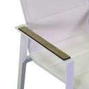 Sedia da Giardino 56x66xh90 cm in Alluminio e Texilene Riverside Bianco