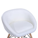 Sedia Imbottita in Similpelle e Legno Bianco 52x45.5x64 cm 