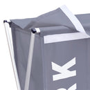 Cesto Portabiancheria 63x42x320 cm Richiudibile in Alluminio Grigio Scuro