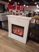 Camino Elettrico da Pavimento 100x100x32 cm Effetto Fiamma 1500W Sofia & Lorance Bianco