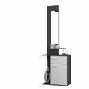 Mobile ingresso con specchio 60x35x186 cm Lost bianco ghisa