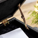 Sgabello per Pianoforte Altezza Regolabile 46-56 cm con Vano Contenitore Nero  