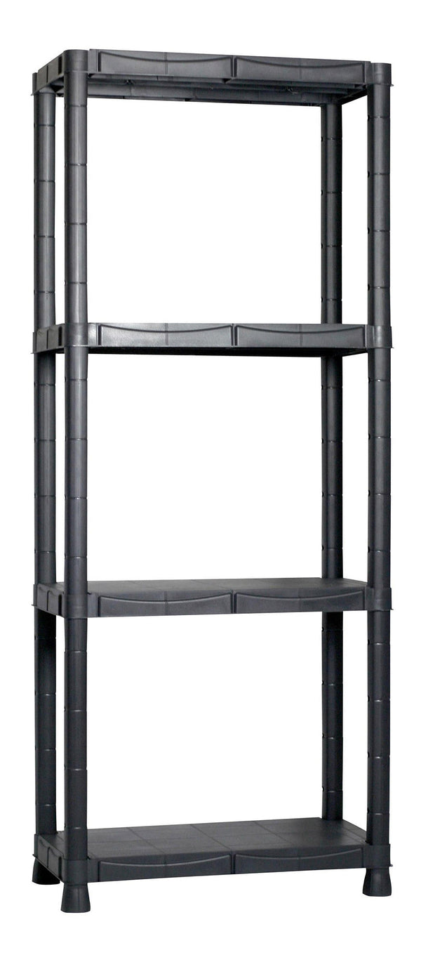 Scaffale in Resina Antiurto 4 Ripiani 60x30x143 cm Bauer Nero sconto