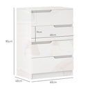 Cassettiera 4 Cassetti Moderna e Minimal 60x40x85 cm Bianco Lucido  
