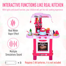Cucina Giocattolo per Bambini 64x29x87 cm con 33 Accessori Rosa