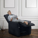 Poltrona Alzapersona Elettrica 1 Motore 80x86x107 cm in Tessuto Nero