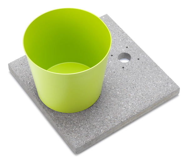 Base con Vaschetta per Fontane con Ghiera Grande 40x40x5 cm in Cemento Belfer 42/BSE/3 Verde Acido sconto