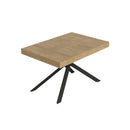 Tavolo Allungabile 140-224x80x74 cm Niket Quercia Natura Gambe Antracite