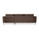 Divano con Chaise Longue Gregory in Tessuto Marrone