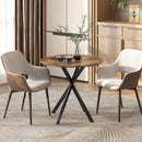 Tavolo da Pranzo Rotondo Stile Industriale Ø80x75 cm con Piano in Truciolare e Gambe a Croce in Acciaio Marrone Rustico      