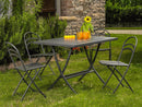 Set 4 Sedie Pieghevoli da Giardino 42x52x81 cm in Acciaio RD Italia Flipper Antracite